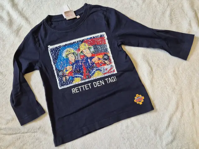 Langarmshirt Paillettenshirt "Feuerwehrmann Sam", Jungen, Größe 104