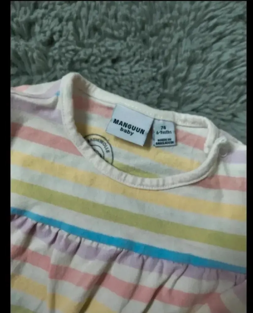 Bunt gestreiftes Kleid mit Leggings Manguun Größe 74