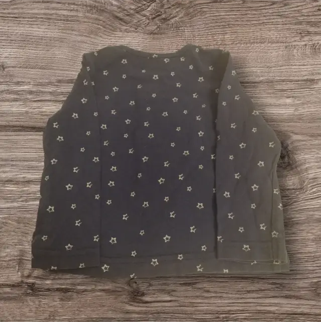 Langarmshirt/Longsleeve blau mit Sternen 74/80 Topomini