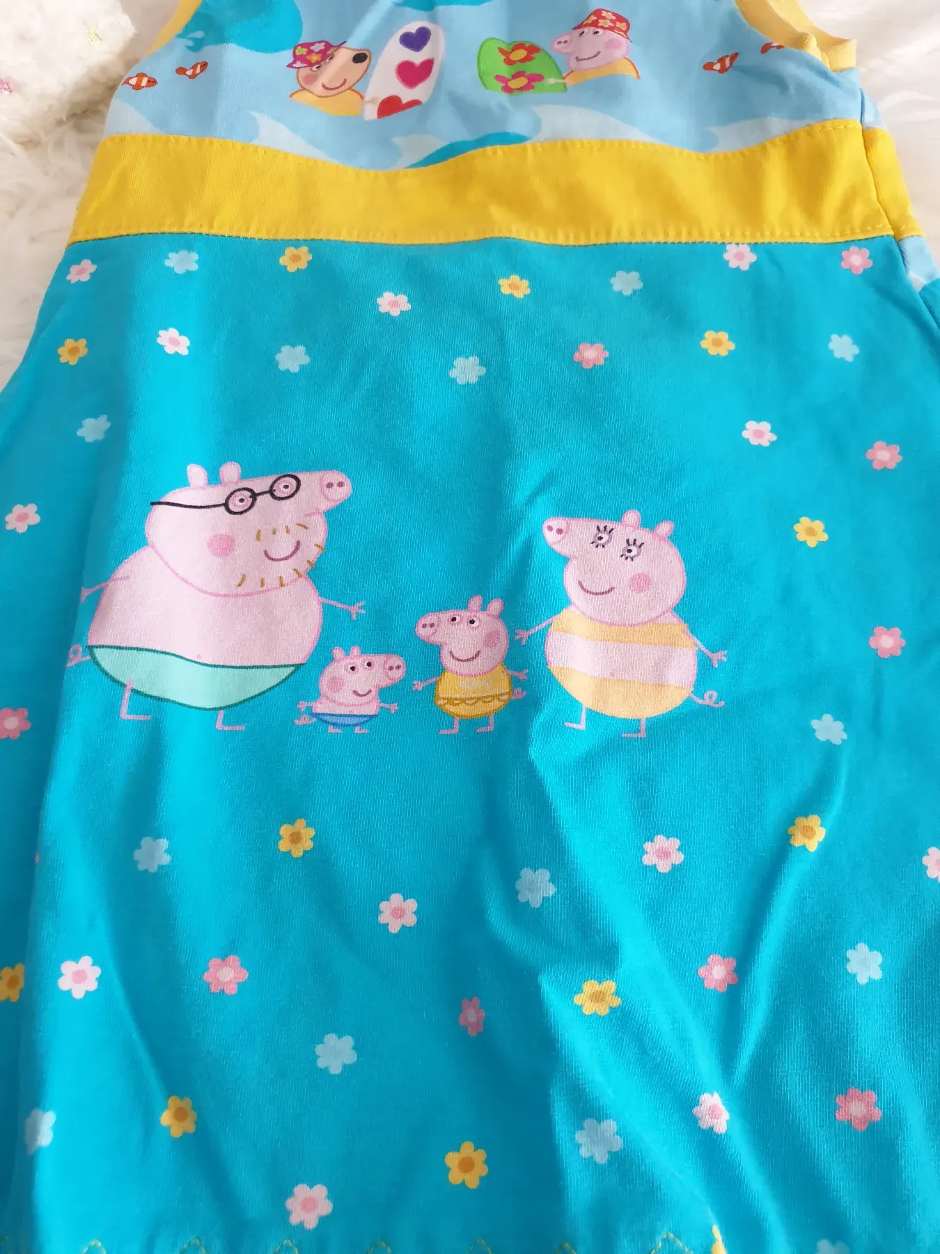 Sommerkleid handmade Peppa Wutz - Gr. 98/104