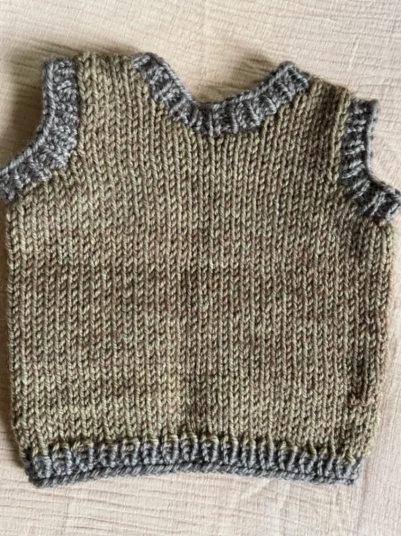Handmade weste pullunder gestrickt handmade 68 74 wolle babymode
