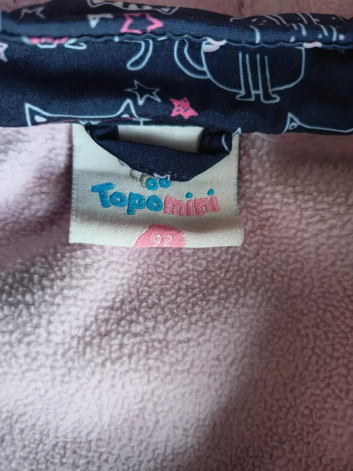 Softshelloverall Matschanzug Topomini Größe 92 dunkelblau mit Katzen