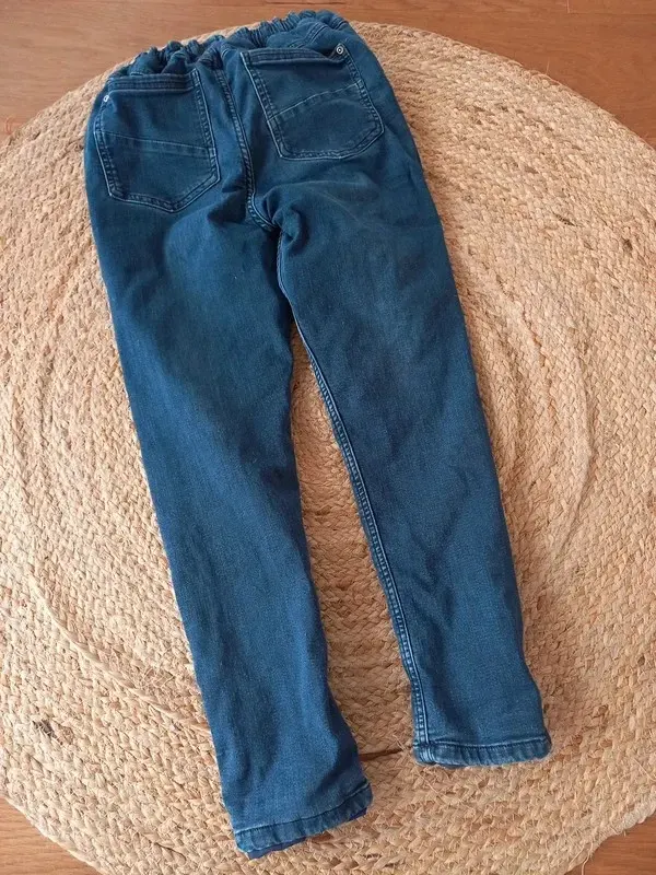 Vertbaudet Thermo Jogger Jeans Gr 152, Junge, Hose, gefüttert,navy, Winter