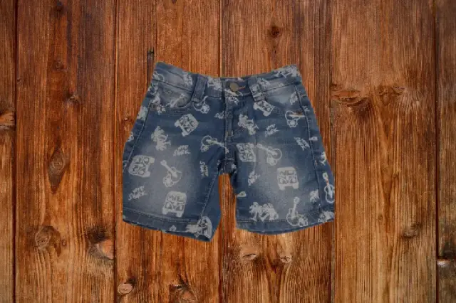 kurze Jeans blau Hippie VW Bus 80 Sféra