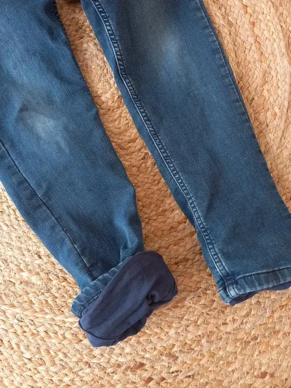 Vertbaudet Thermo Jogger Jeans Gr 152, Junge, Hose, gefüttert,navy, Winter