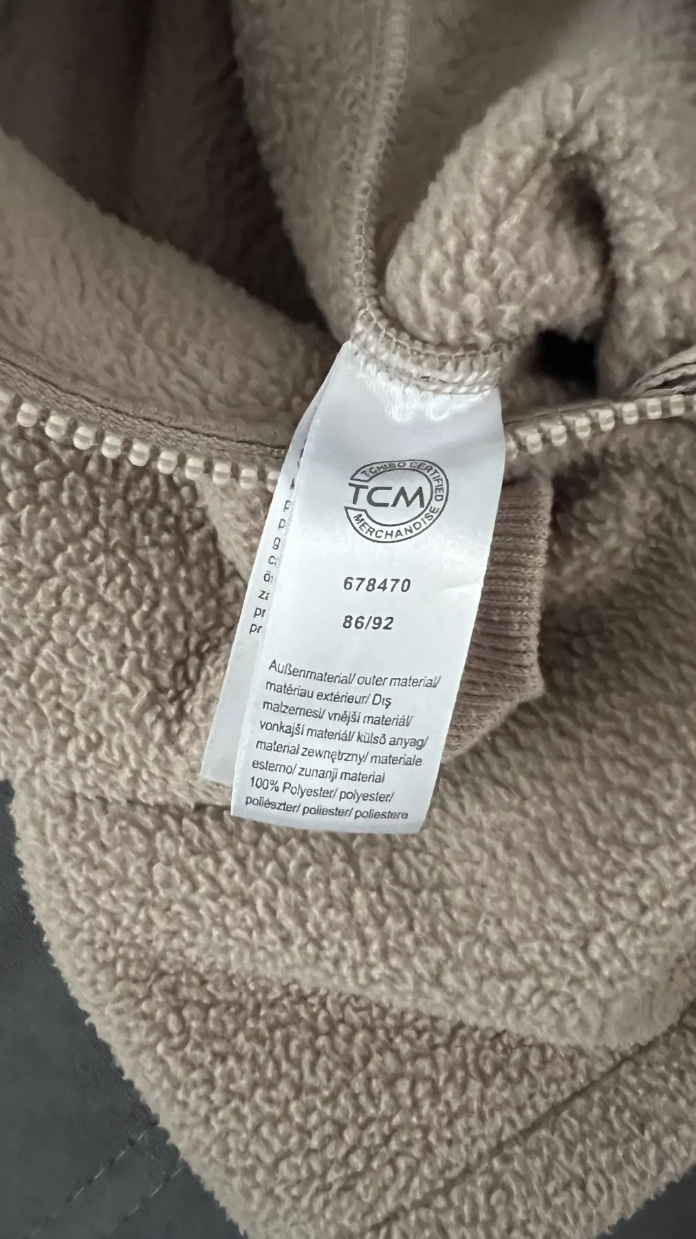 3-in-1 Regenjacke Pullover dunkelblau braun TCM 86/92
