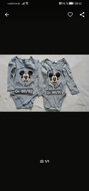 2 Micky Maus langarm body gr. 86 /92