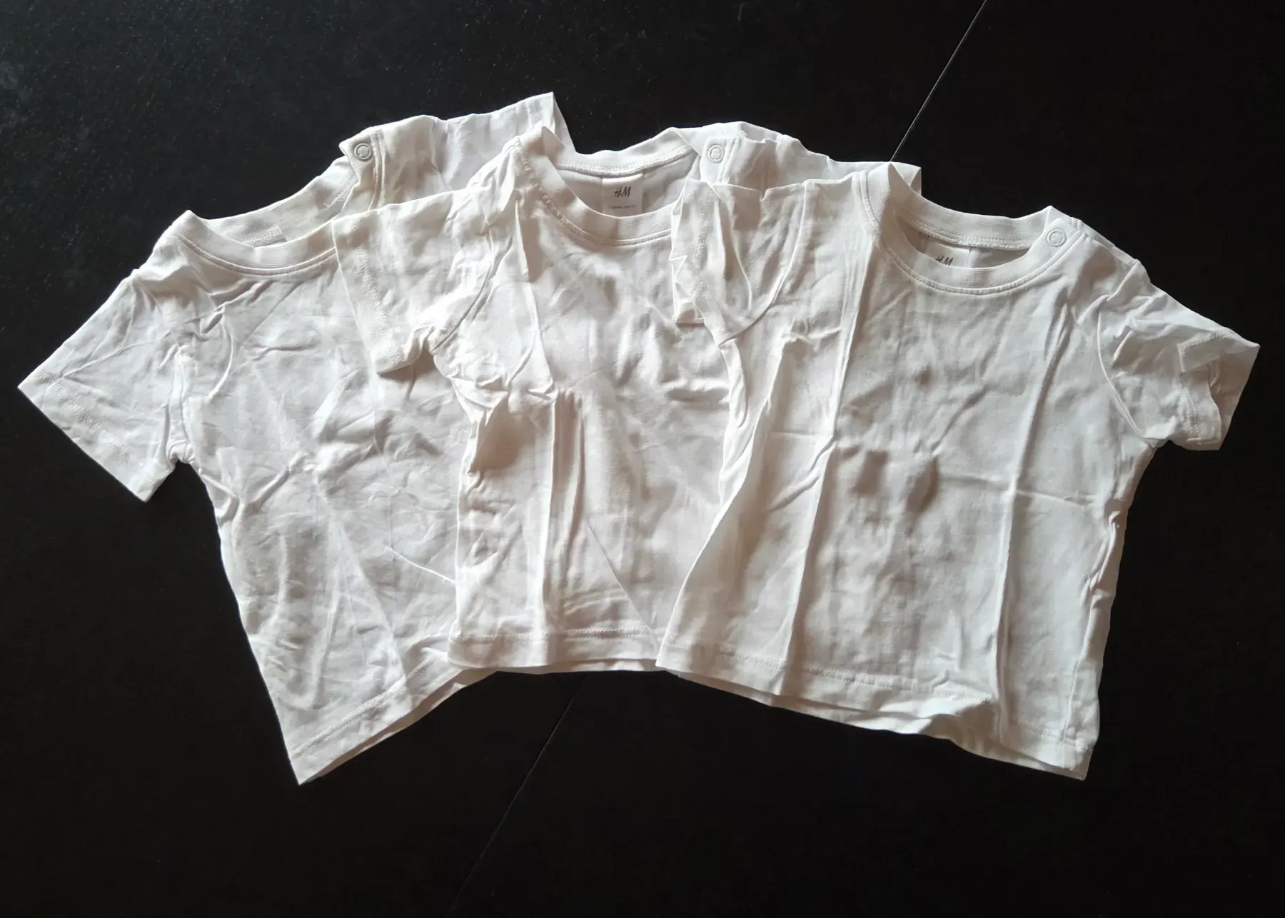 H&M 3er Set Basic T-Shirt aus Bio-Baumwolle