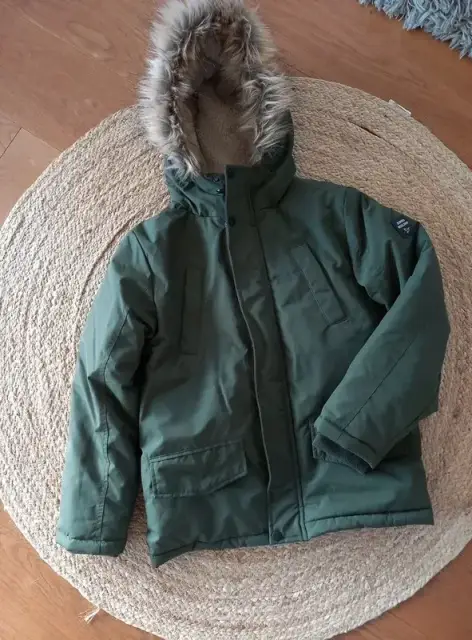 Jonas Nielsen Winterjacke Gr 146, Junge, Parka, khaki Teddy