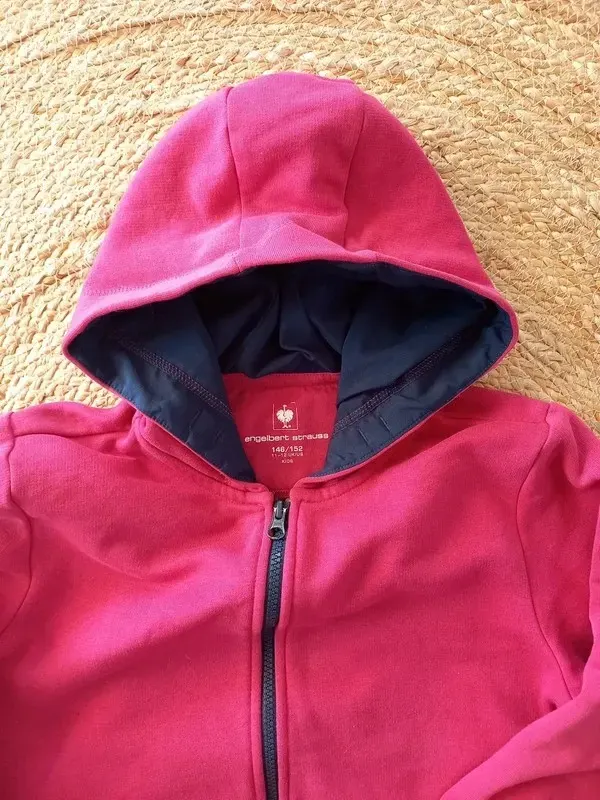 Engelbert Strauss Hoodie Sweatjacke Gr 146/152 Mädchen, pink, Beere, Jacke