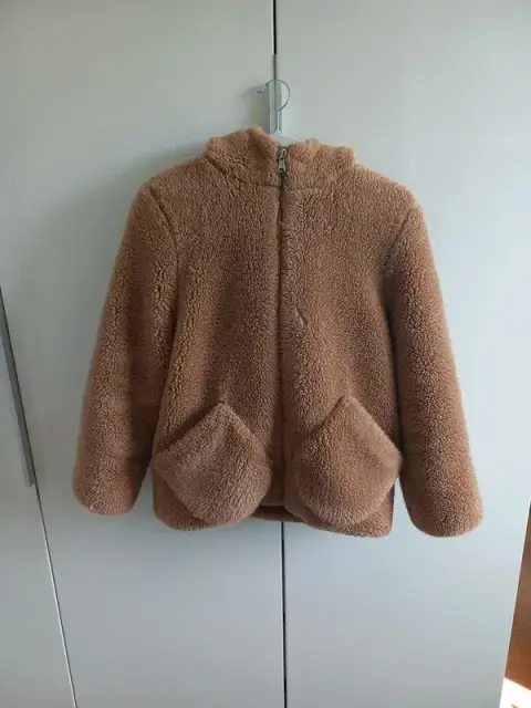 Zara Kuscheljacke Gr 164 Mädchen, caramell, braun, Jacke Übergang Herbst