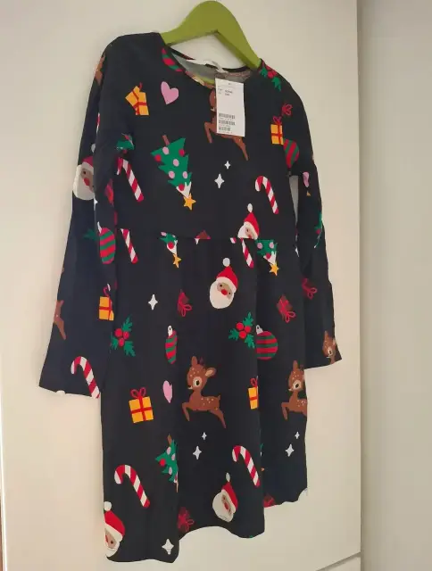 H&M Weihnachtskleid langarm 122/128