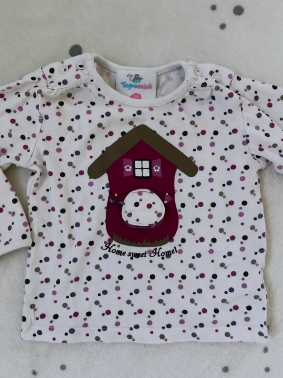 Topomini | Gr 68 | Langarmshirt | Pullover | Gepunktet