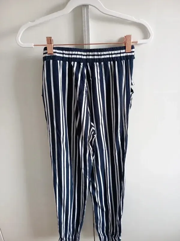 Yigga leichte Hose Gr 152 Mädchen, Sommer, maritim, gestreift Pluderhose, Haremshose