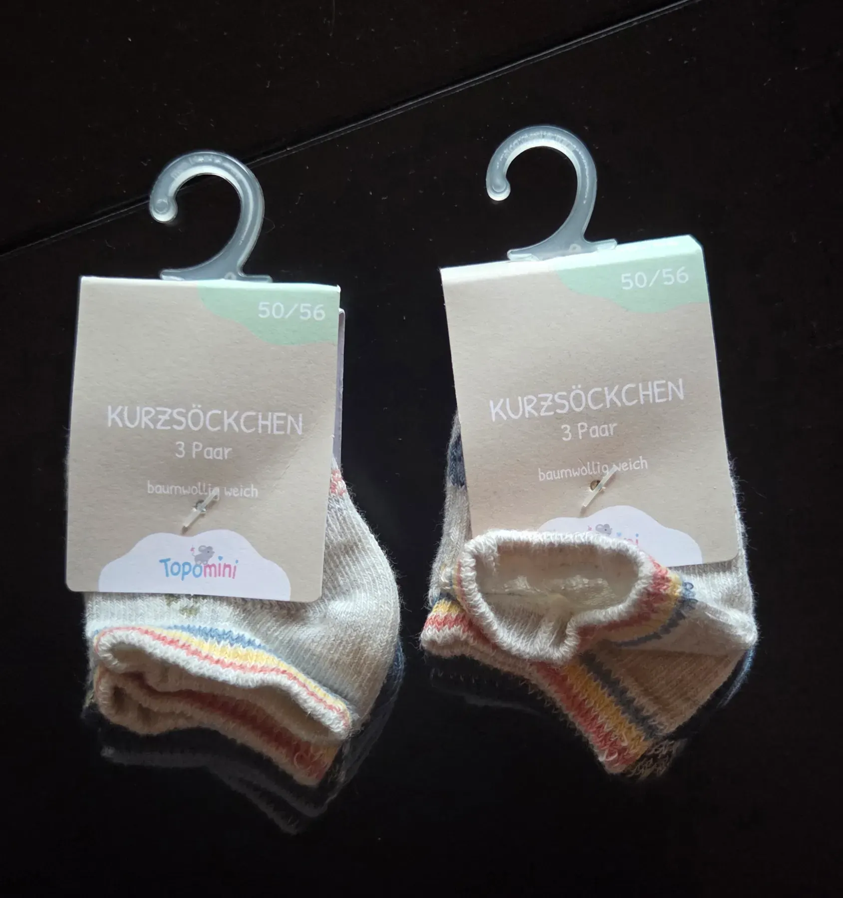 6 Paar neue Babysöckchen – Gr. 50/56 – NEU mit Etikett