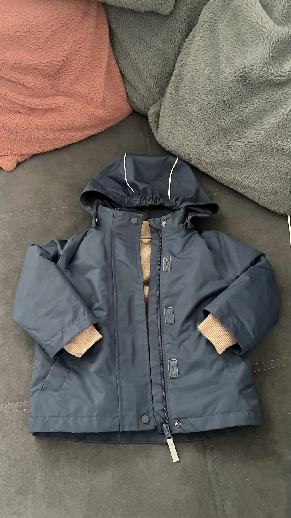 3-in-1 Regenjacke Pullover dunkelblau braun TCM 86/92
