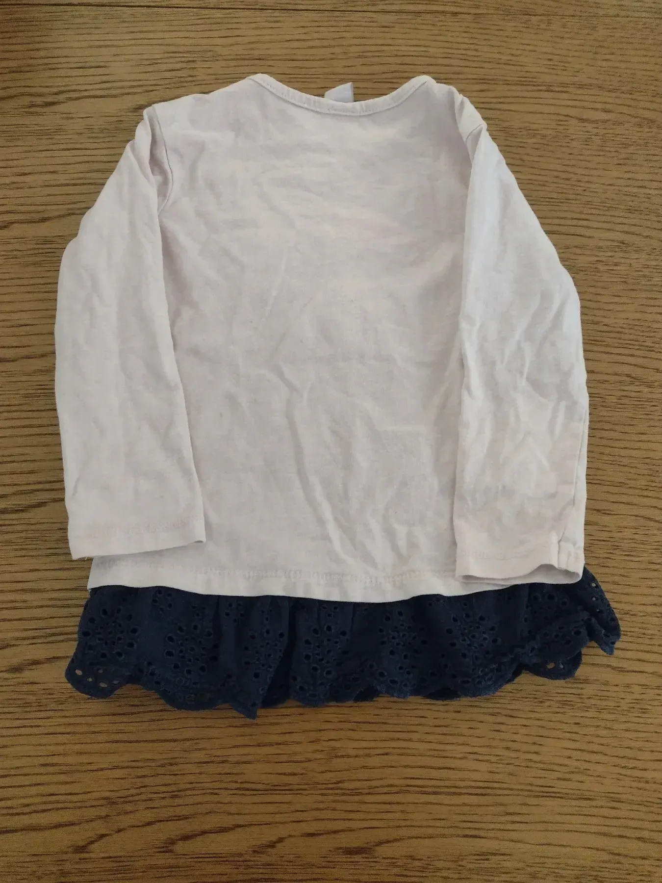 Langarmshirt/Longsleeve rosa Hase blaue Spitze 86 Dopodopo