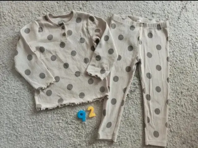 Topomini Set Langarmshirt mit gerippter Leggings beige braun Größe 92