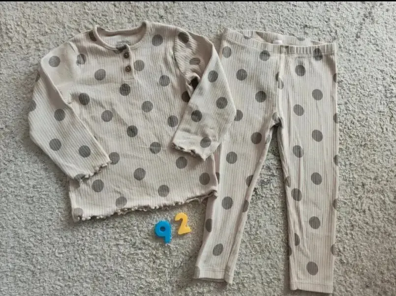 Topomini Set Langarmshirt mit gerippter Leggings beige braun Größe 92