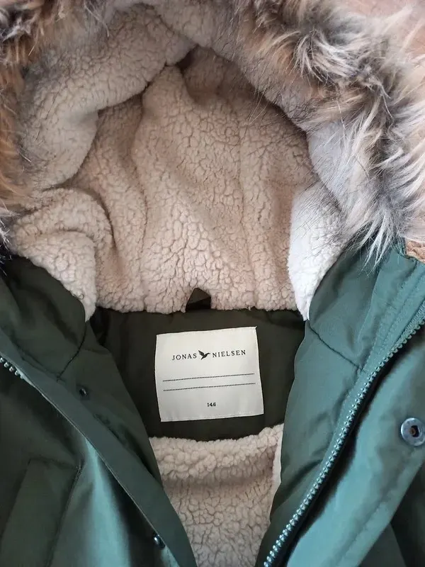 Jonas Nielsen Winterjacke Gr 146, Junge, Parka, khaki Teddy