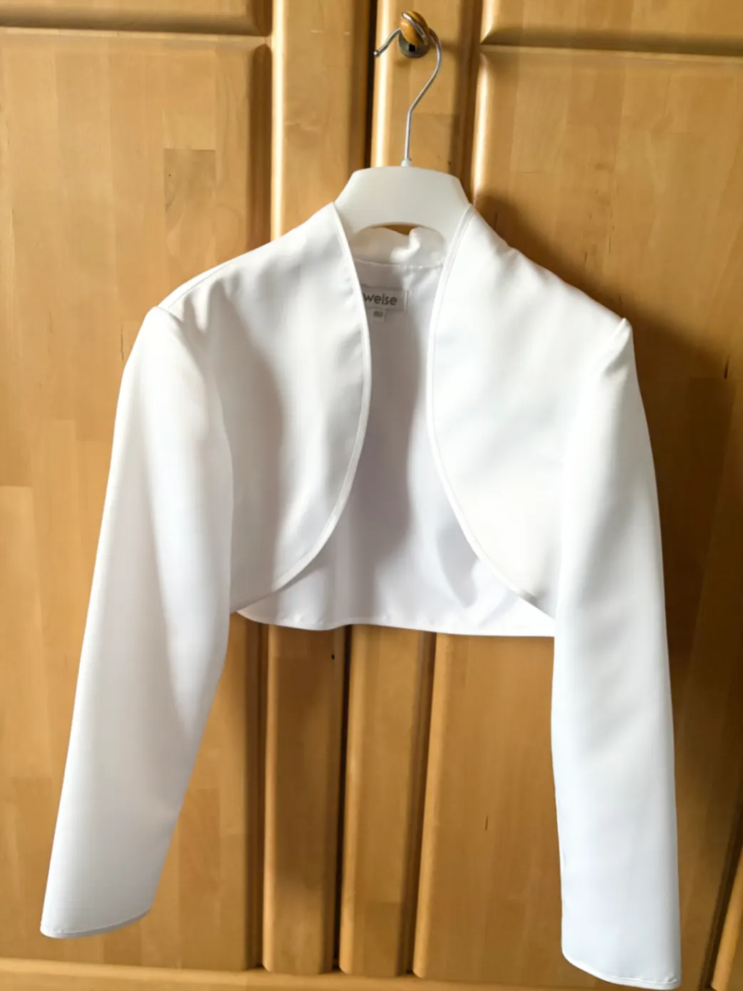 Weise Kommunionskleid mit Bolero u. Haarkranz Gr. 152