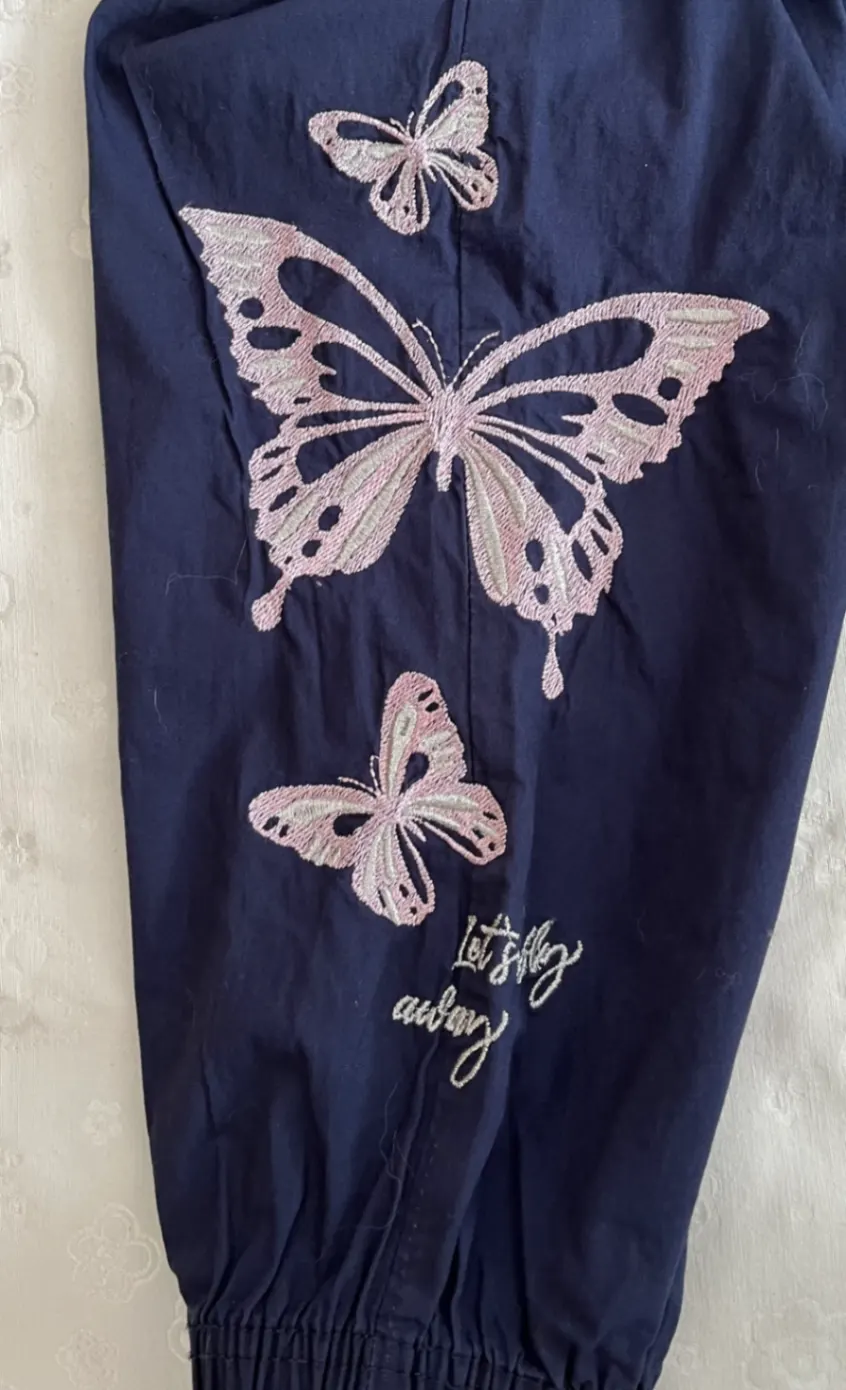 Leichte Sommerhose mit Schmetterlingen Gr. 128 von Young Idols, Woolworth NEU