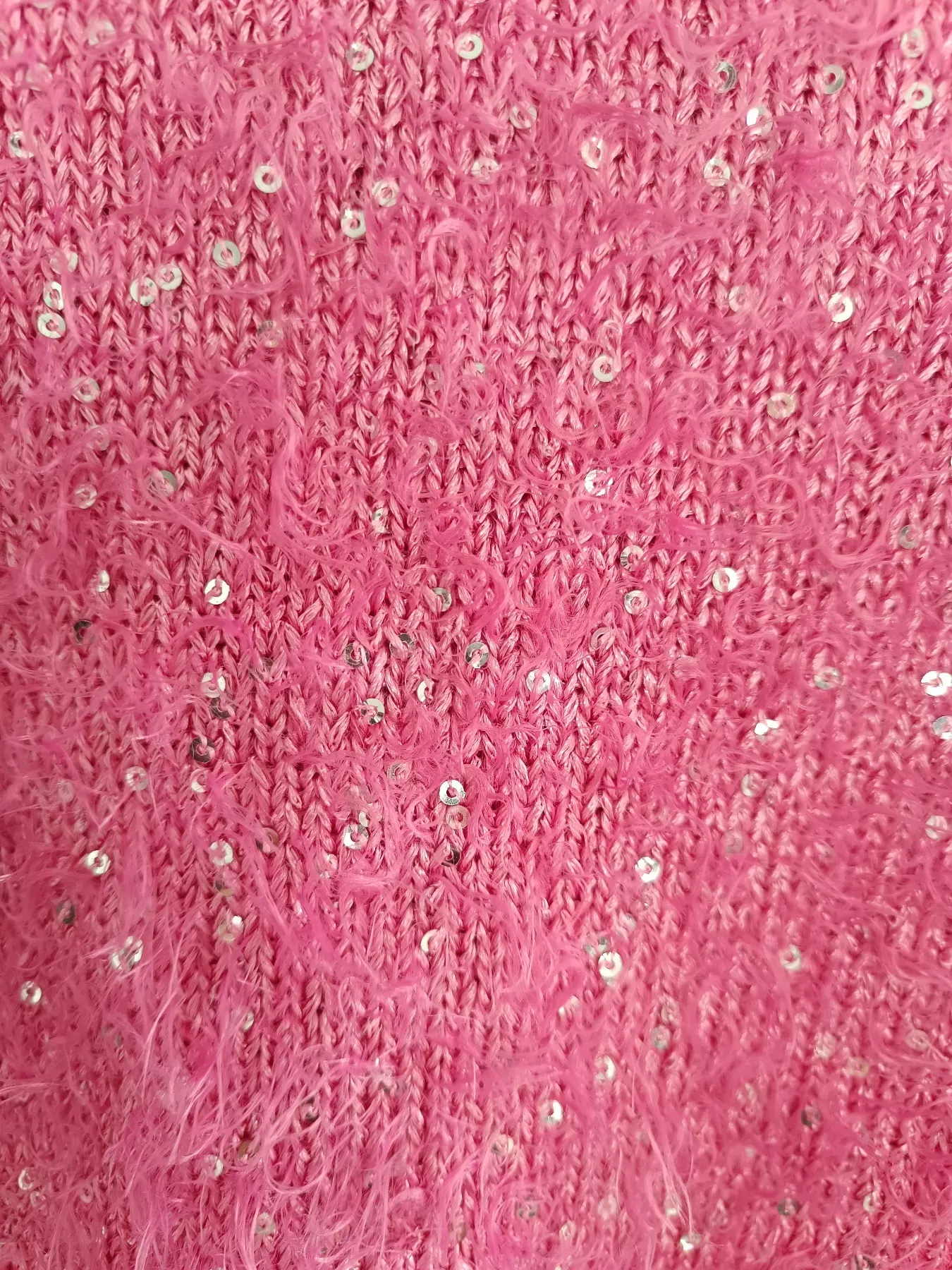Pullover pink mit Pailletten Gr. 122/128