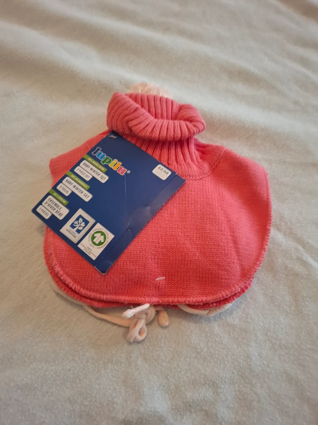 2tlg Set Mütze mit Schal gr 62/68