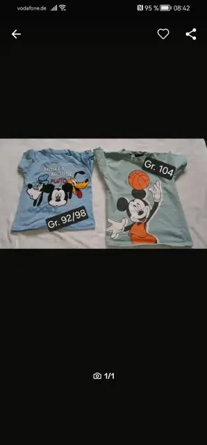 2 Micky Maus T-Shirt in der gr. 104