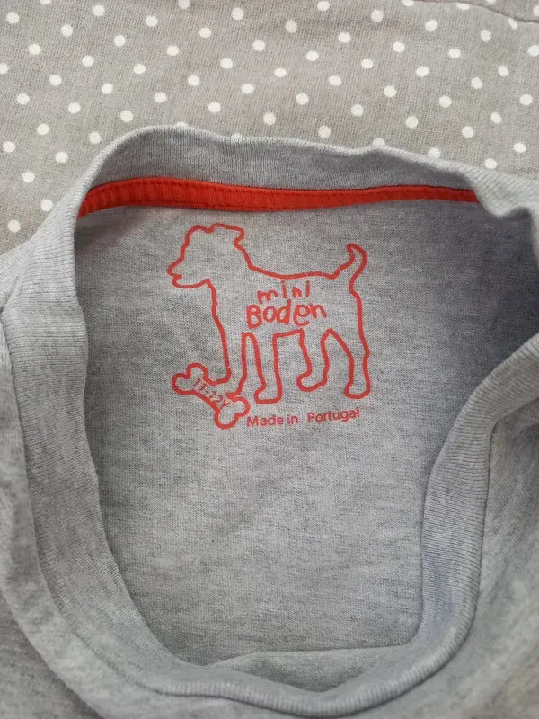 Mini Boden Shirt Gr 140/146/152, Junge, Dinosaurier Applikation, grau, Kurzarm, Sommer