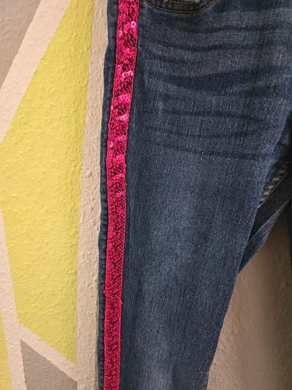 Jeans Y.F.K Pailletten Gr. 146