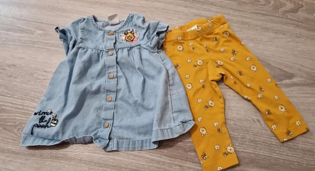 Winnie Pooh Kleid mit Leggings Set Größe 68