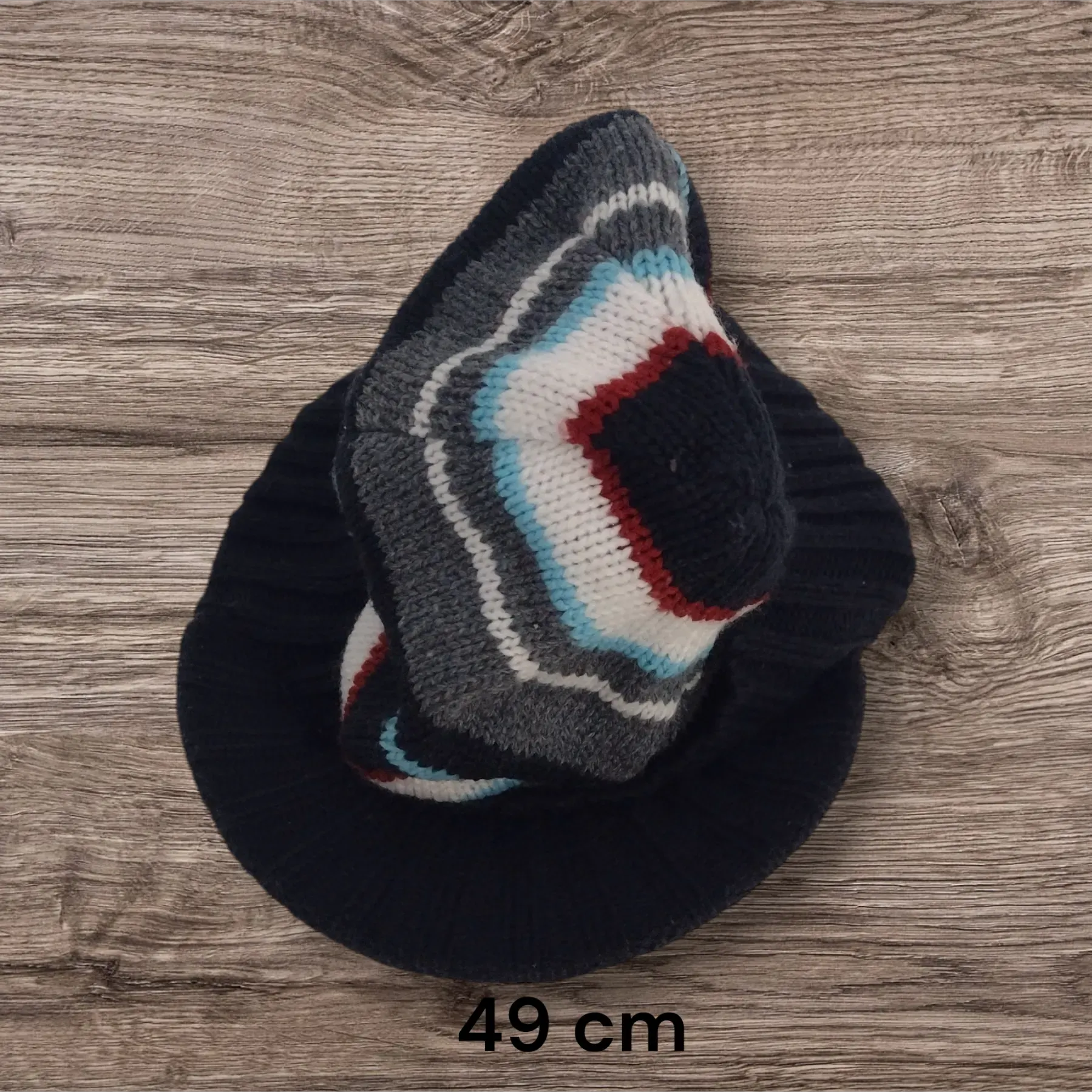 Übergangsschirmmütze blau-weiß-rot gestreift 49 cm