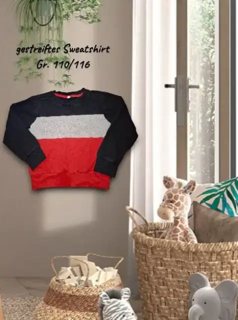 gestreiftes Sweatshirt Gr. 110/116