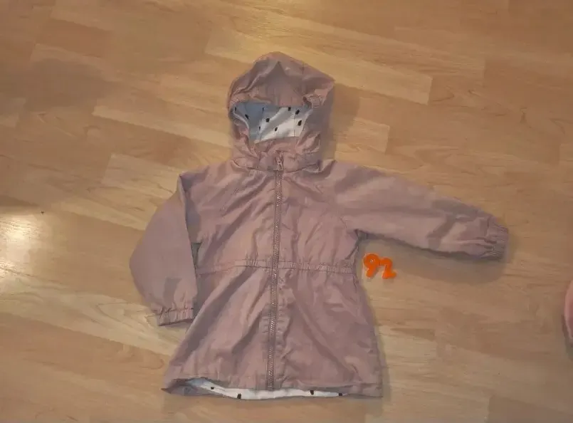 H&M Parka dünne Jacke Übergang helles Matt rosa Größe 92