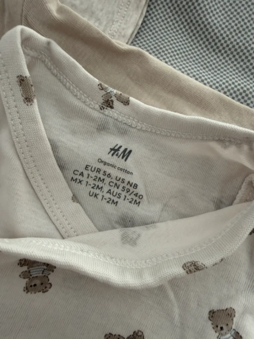 3er-Set Wickelbodys Langarm von H&M (Organic Cotton) – Gr. 56