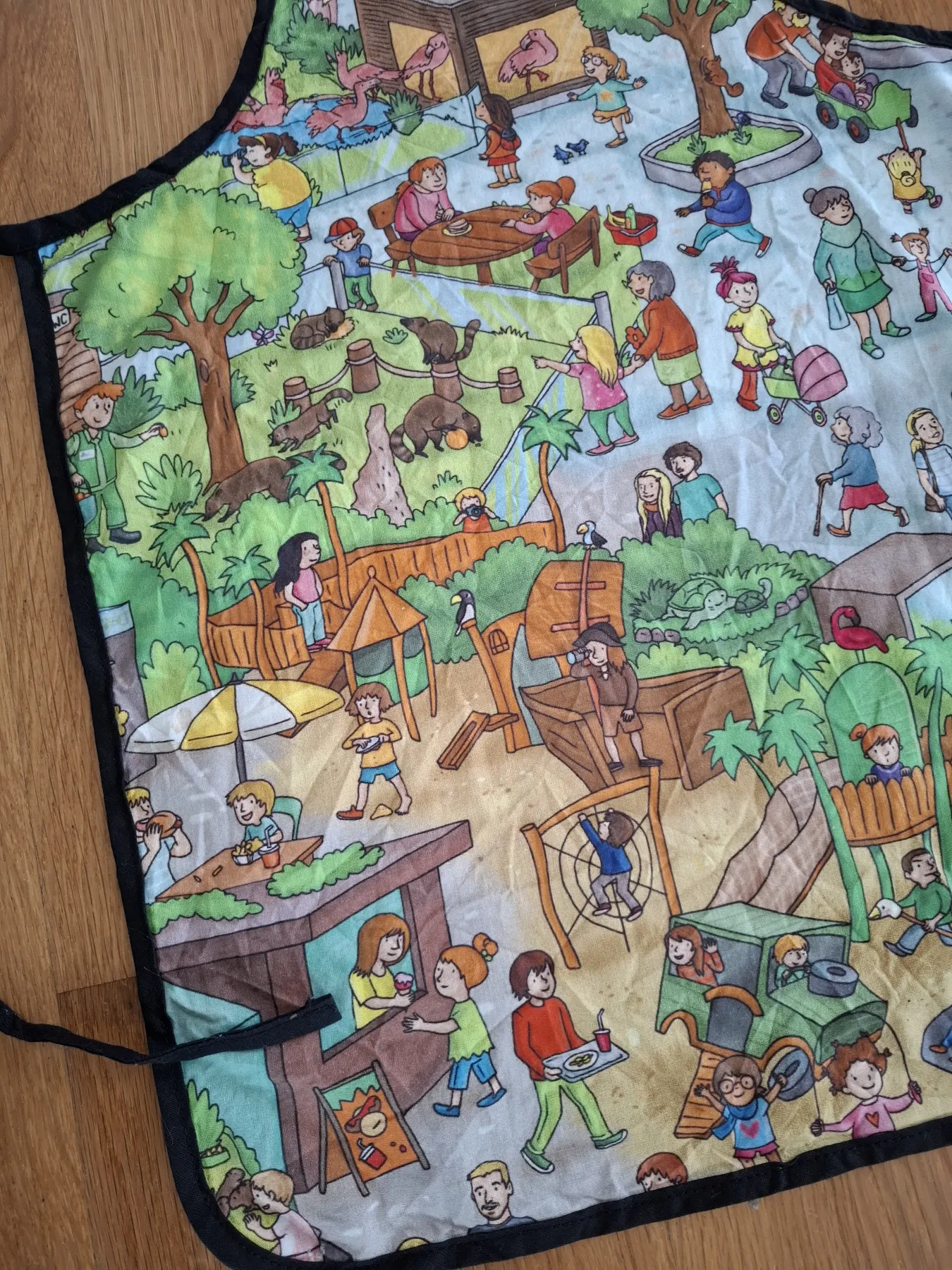 Kinderschürze Kinderküche Wimmelbild handmade Unikat