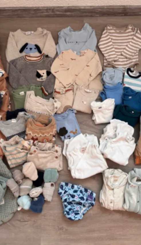 60 Teile Baby Erstausstattung Gr. 68 Junge Unisex Markenpaket H&M Zara Next