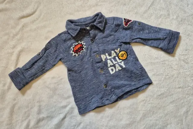 Langarmshirt / Shirt, Hemd, Jungen, Topomini, Größe 74