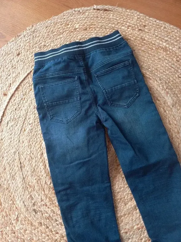 Vertbaudet Jogger Jeans Gr 152, Junge, Slim, warme Hose, gefüttert, navy, Winter