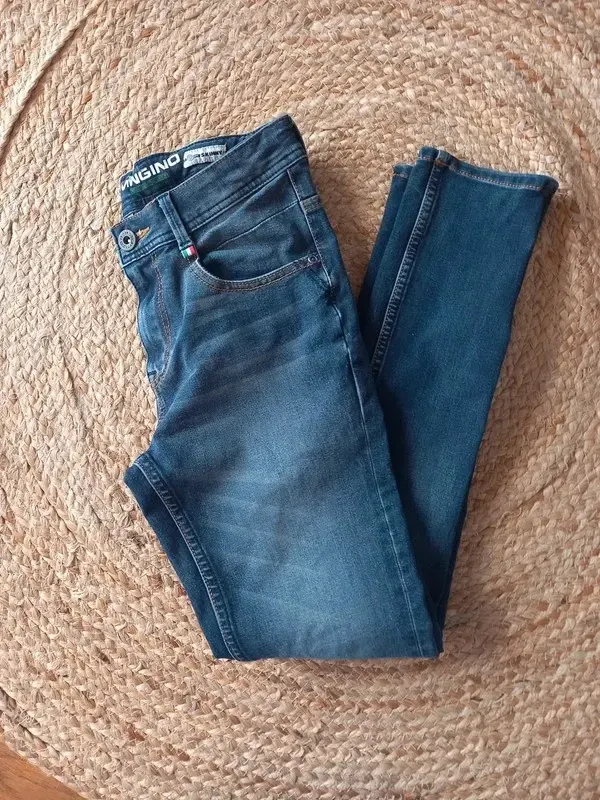 Vingino Jeans Skinny Gr 152/158, Junge, navy, used Style, Bundweite einstellbar