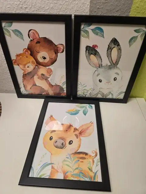 3 Bilder Deko Tiere
