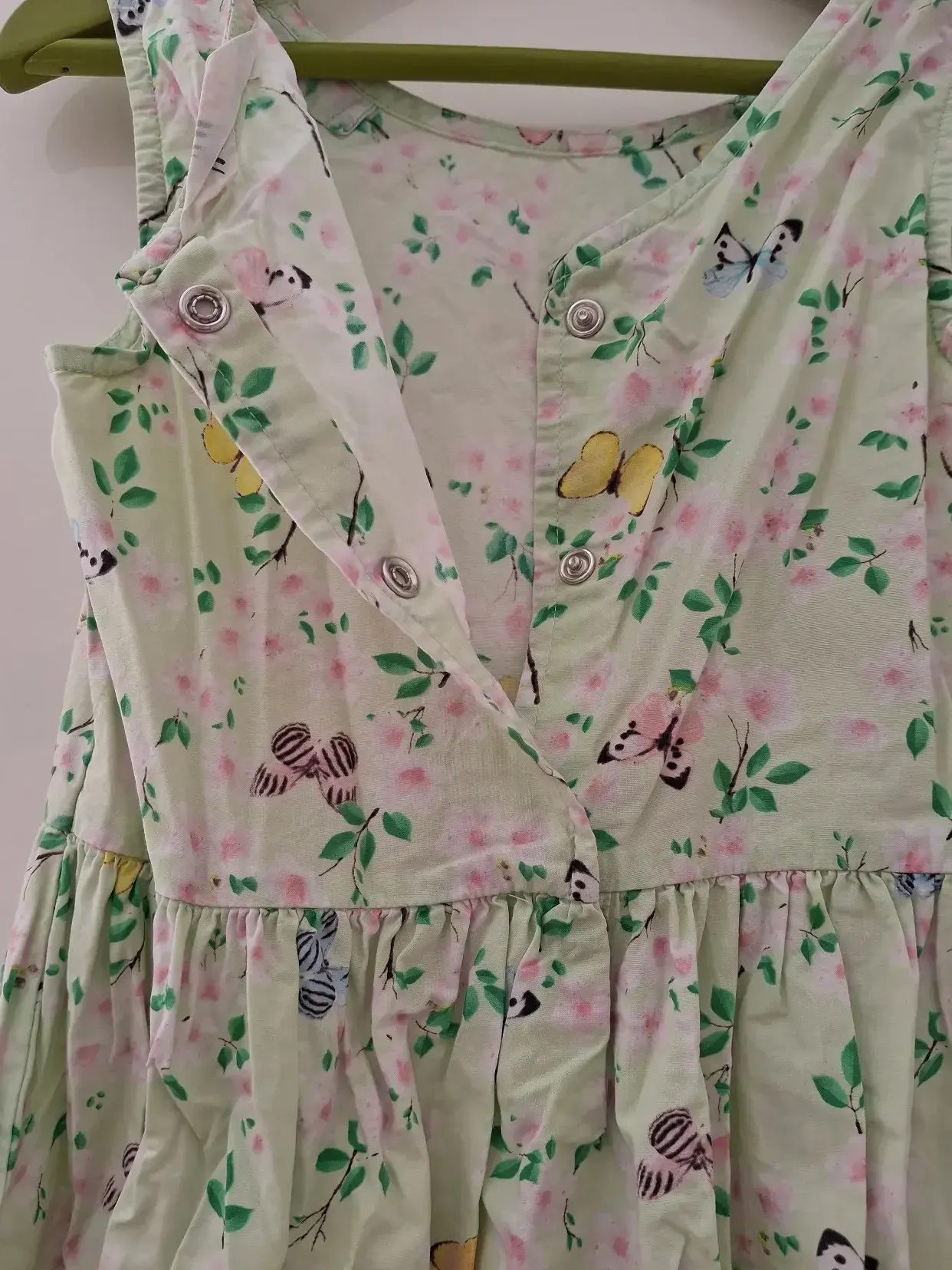 H&M Sommerkleid Schmetterling & Schleife mit Druckknöpfen 122