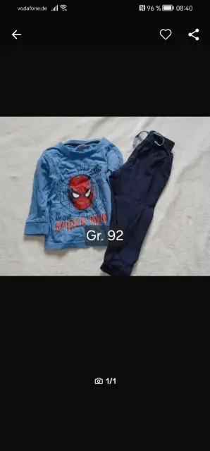 Spiderman schlafanzug gr. 92