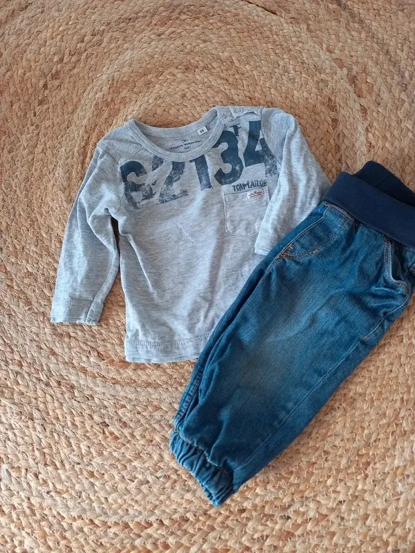 Tom Tailor Shirt Gr 68 Junge, grau, Langarm, Longsleeve, Herbst