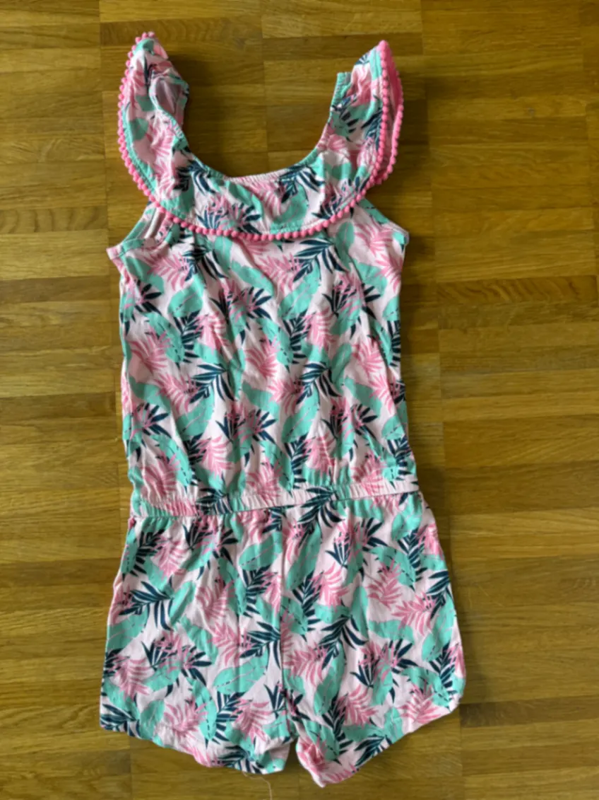 Sommer Onesie * Gr. 140 (eher 128/134) * rosa mint * Jumpsuit
