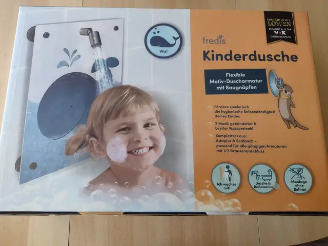 Fredis Kinderdusche Motiv Wal Original verpackt Montage ohne Bohren