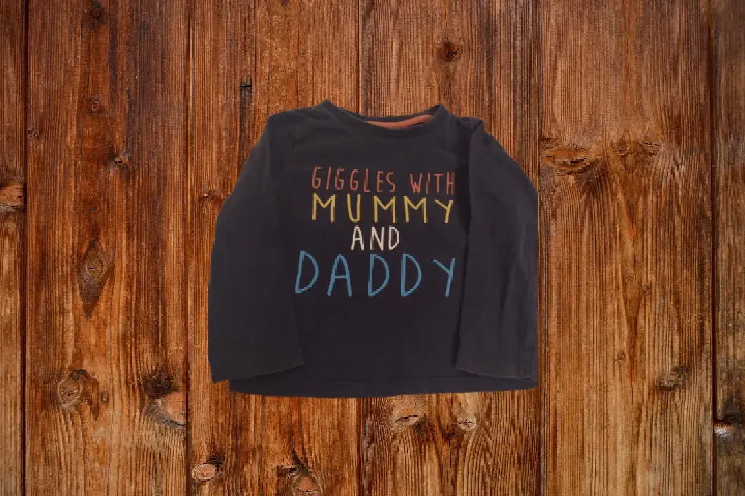 Langarmshirt/Longsleeve blau Giggles with Mummy and Daddy 80/86 F und F