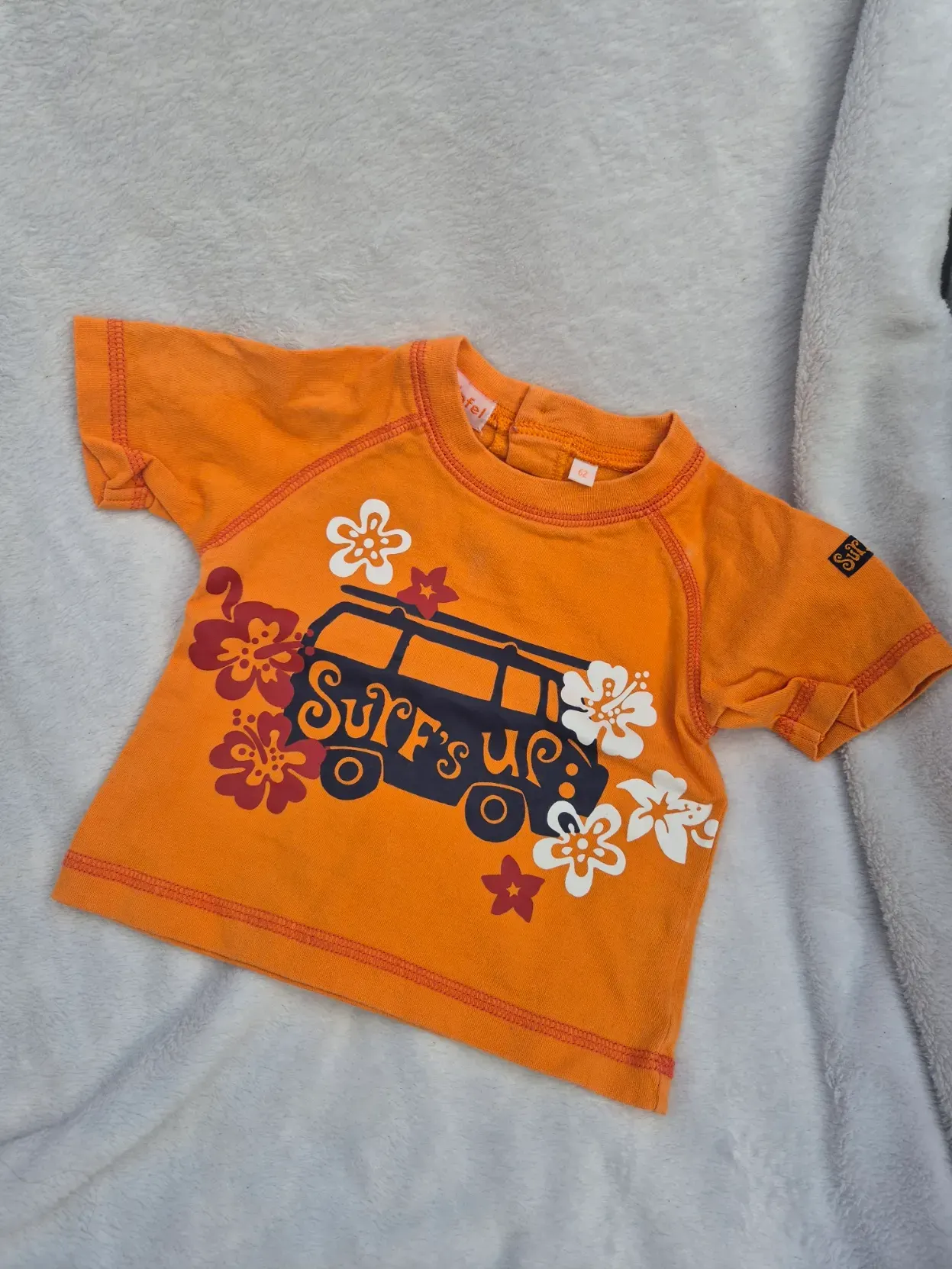 T-Shirt, orange, Jungen, Tüpfel, Größe 62