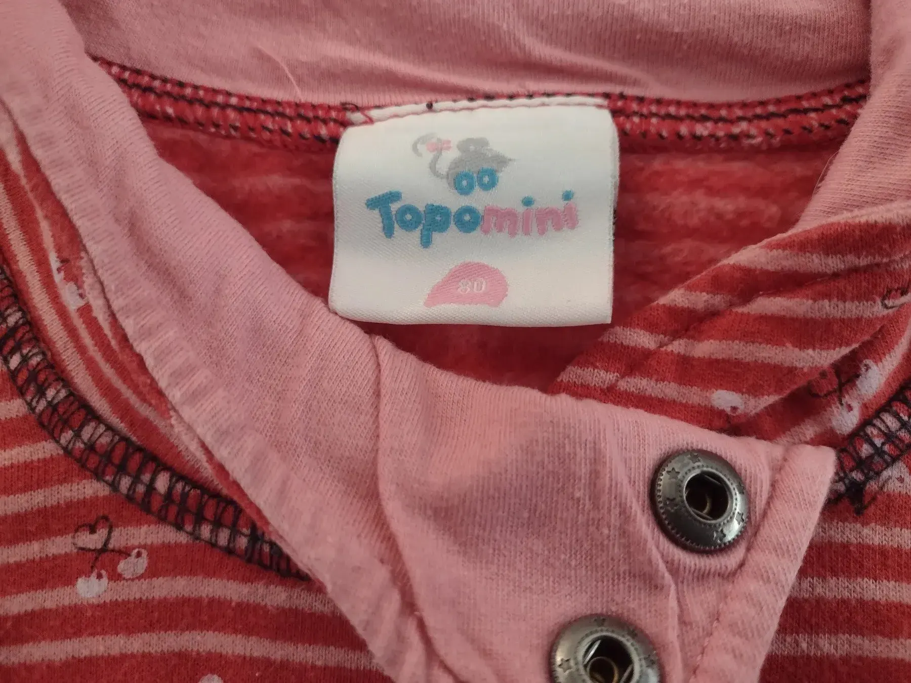 Pullover rot-weiß 80 Topomini